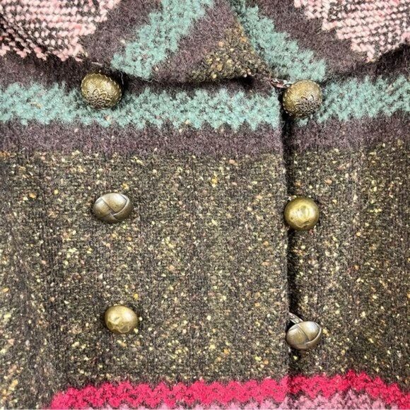 VTG KENZO Wool Striped Oversized Peacoat Jacket Made in France - Picture 5 of 13